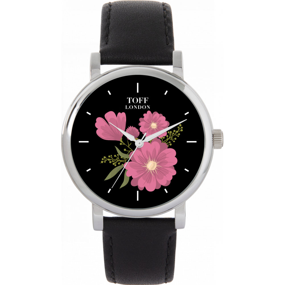 Ladies Pink Gerbera Flower Watch