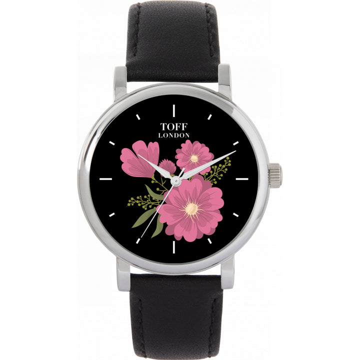 Ladies Pink Gerbera Flower Watch