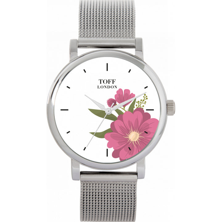 Ladies Pink Gerbera Flower Watch