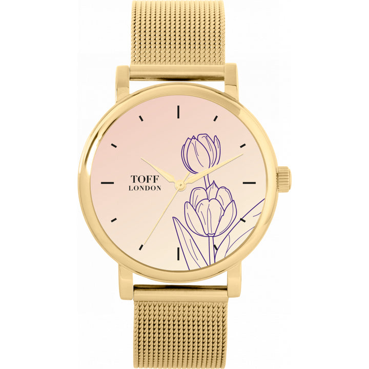 Ladies Purple Tulip Flower Watch
