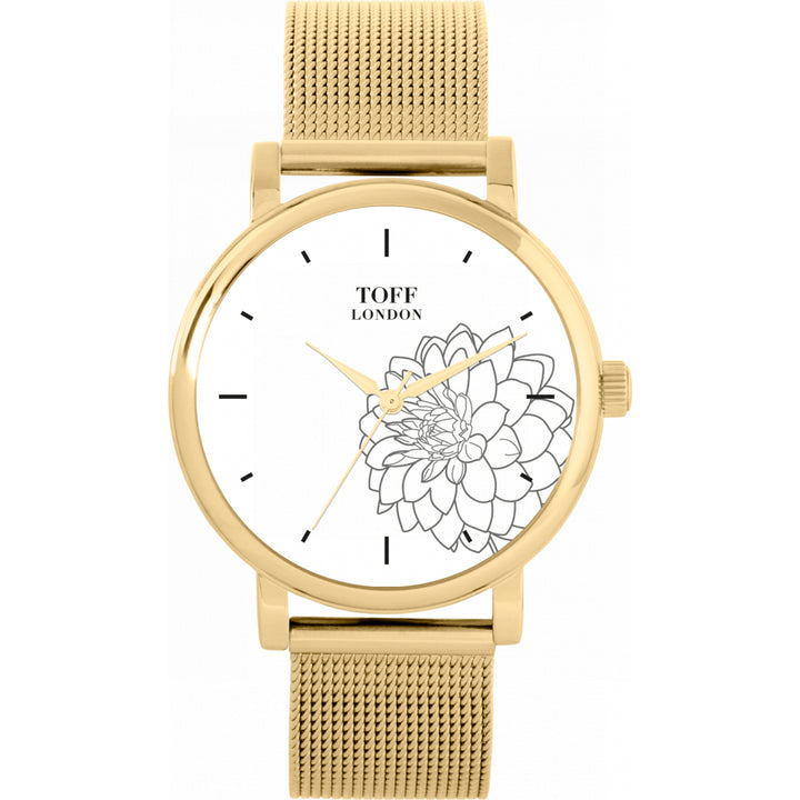 Ladies Grey Dahlia Flower Watch