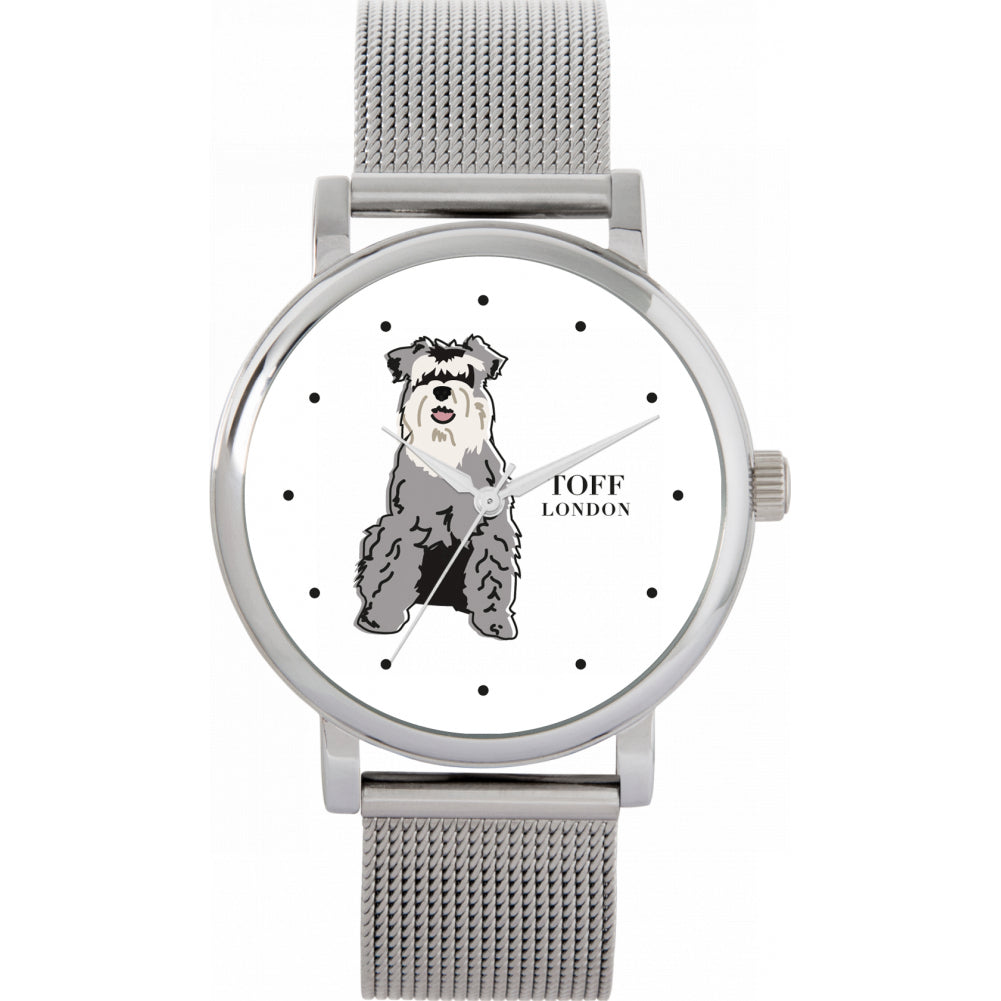 Ladies Grey Miniature Schnauzer Dog Watch