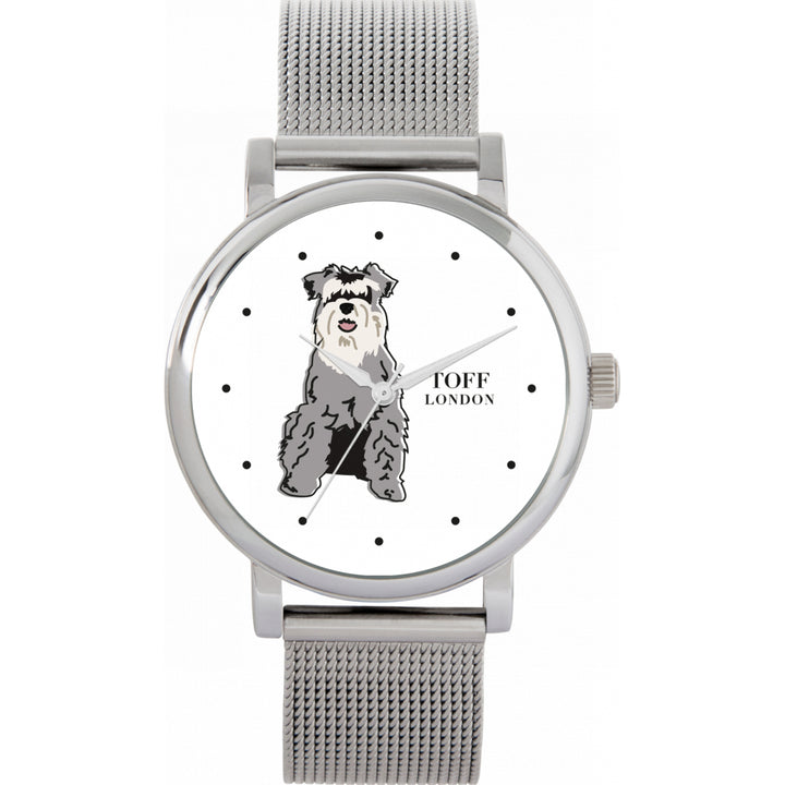 Ladies Grey Miniature Schnauzer Dog Watch