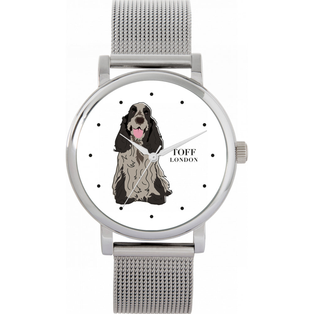 Ladies Grey Cocker Spaniel Dog Watch