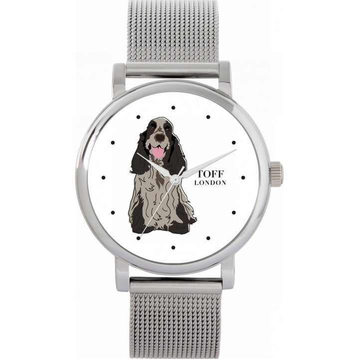 Ladies Grey Cocker Spaniel Dog Watch
