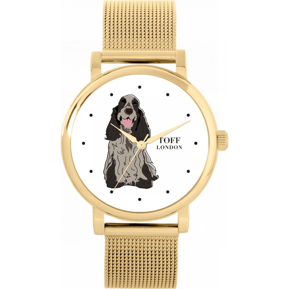Ladies Grey Cocker Spaniel Dog Watch