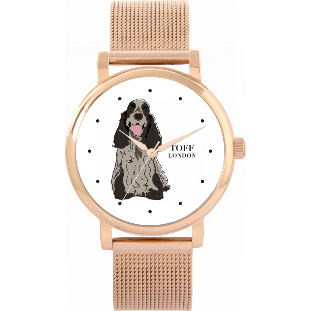 Ladies Grey Cocker Spaniel Dog Watch