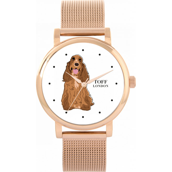 Ladies Brown Cocker Spaniel Dog Watch
