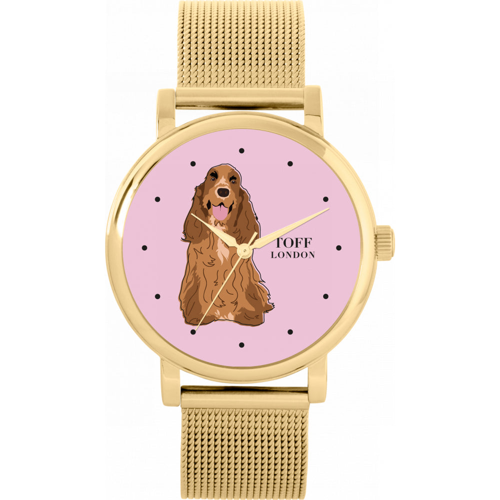 Ladies Brown Cocker Spaniel Dog Watch