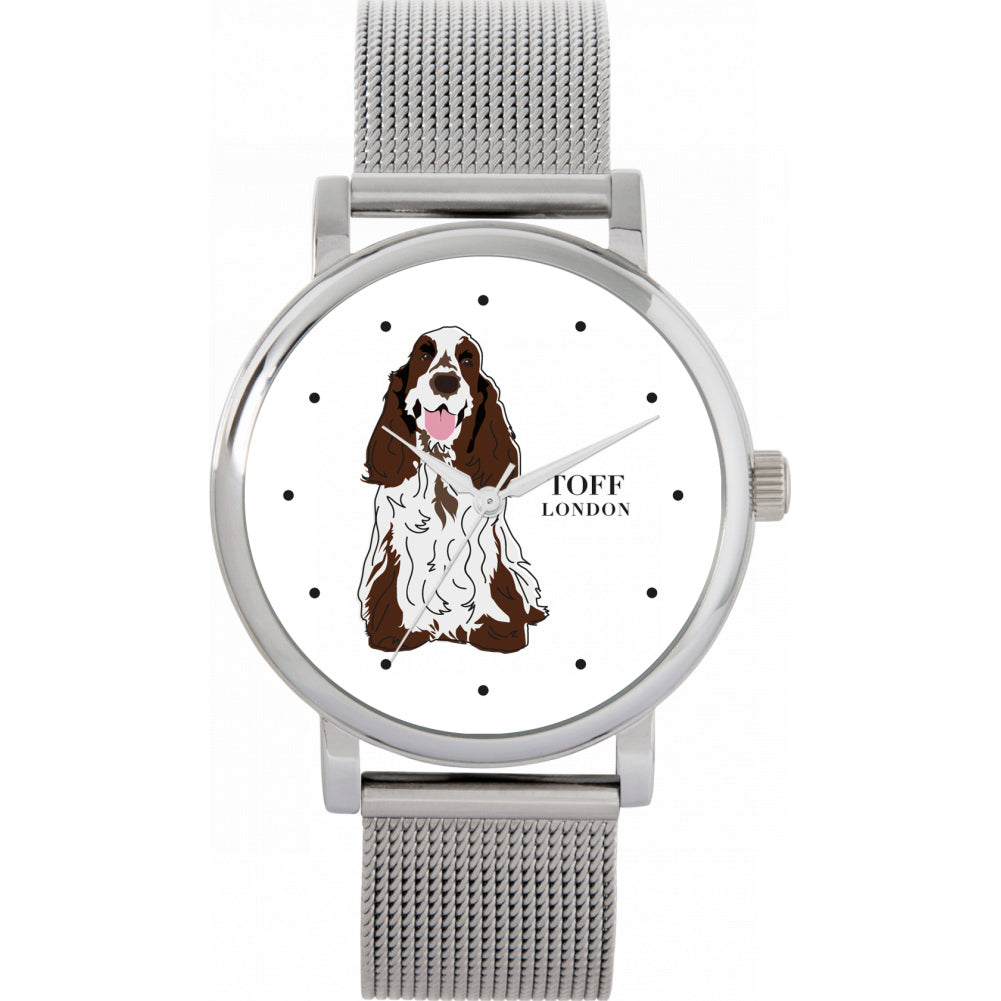 Ladies Brown And White Cocker Spaniel Dog Watch