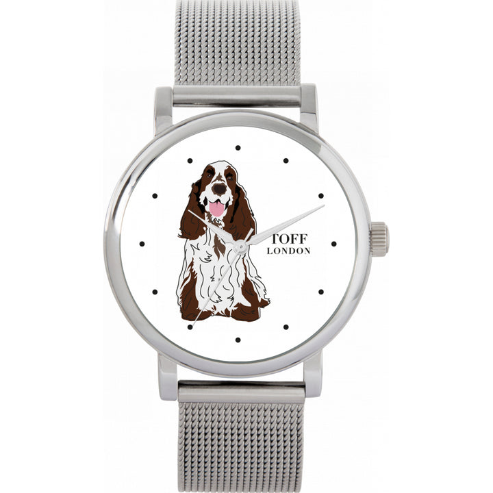 Ladies Brown And White Cocker Spaniel Dog Watch