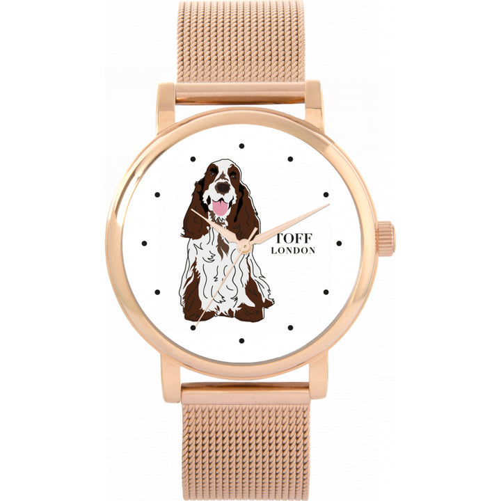 Ladies Brown And White Cocker Spaniel Dog Watch