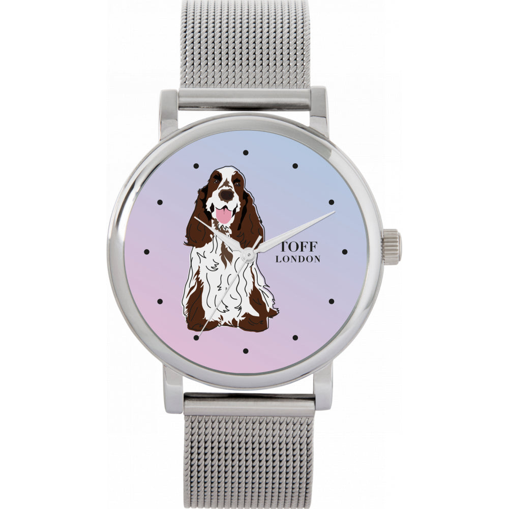 Ladies Brown And White Cocker Spaniel Dog Watch