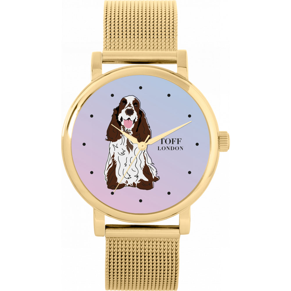 Ladies Brown And White Cocker Spaniel Dog Watch