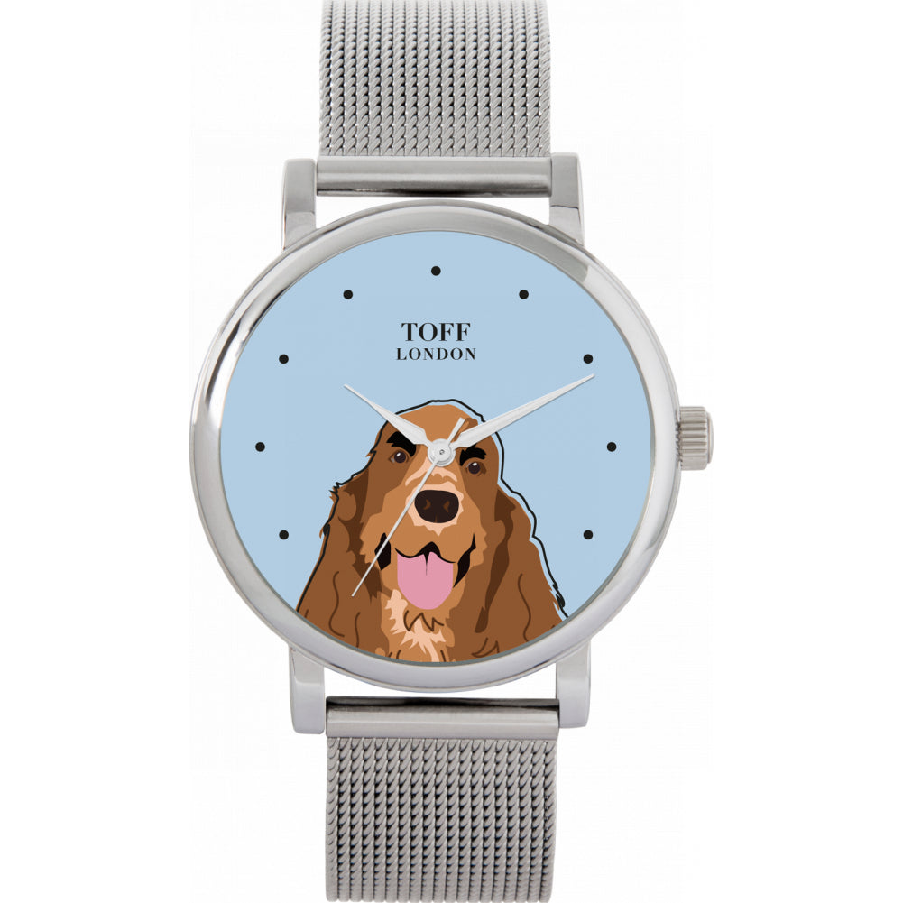 Ladies Brown Cocker Spaniel Dog Head  Watch