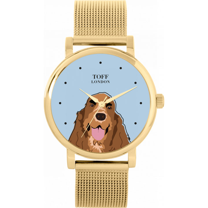 Ladies Brown Cocker Spaniel Dog Head  Watch