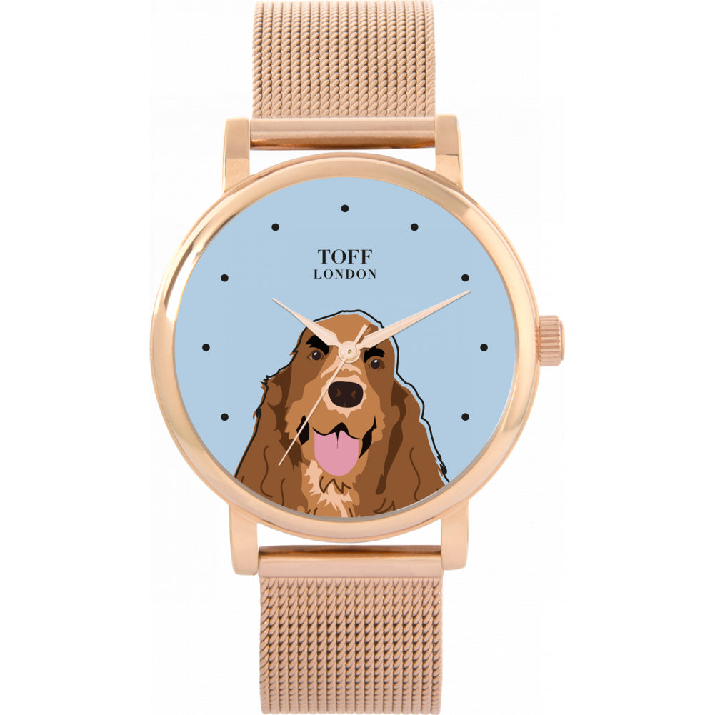 Ladies Brown Cocker Spaniel Dog Head  Watch