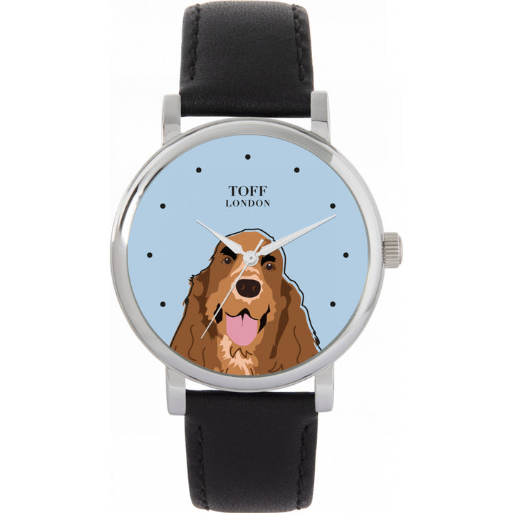 Ladies Brown Cocker Spaniel Dog Head  Watch