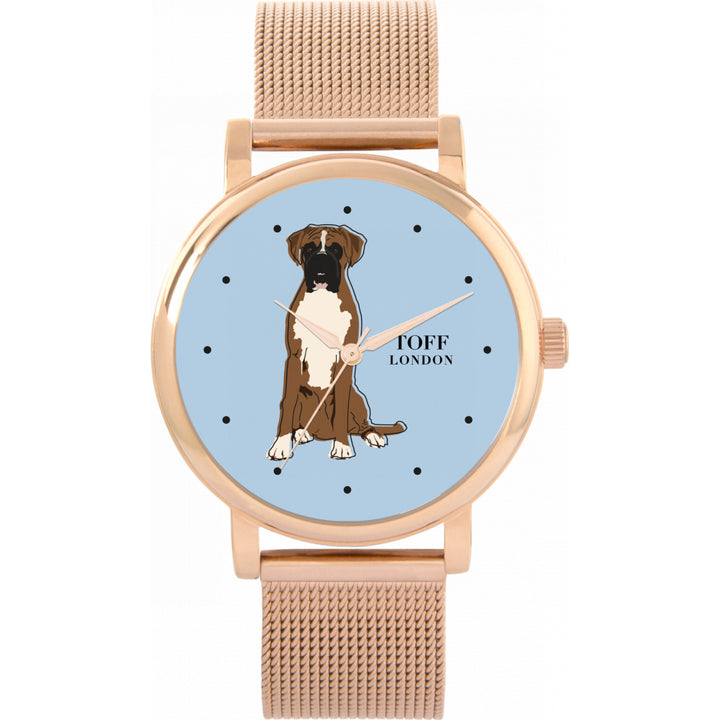 Ladies Brown And White Boxer Dog Watch