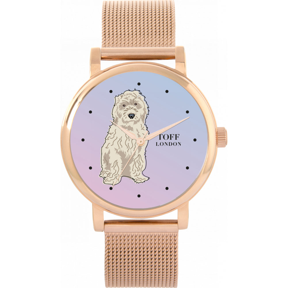 Ladies White Cockapoo Dog Watch