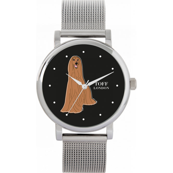 Ladies Brown Afghan Hound Dog Watch