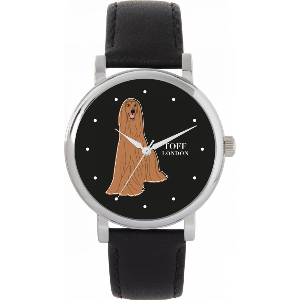 Ladies Brown Afghan Hound Dog Watch