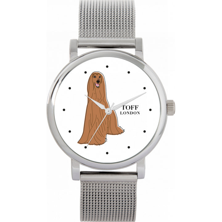 Ladies Brown Afghan Hound Dog Watch