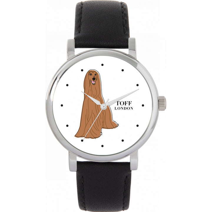 Ladies Brown Afghan Hound Dog Watch