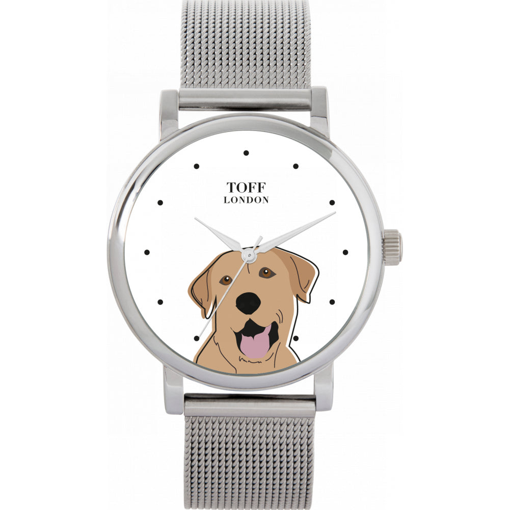 Ladies Beige Labrador Retriever Dog Head Watch