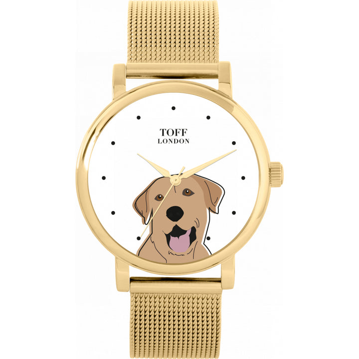 Ladies Beige Labrador Retriever Dog Head Watch