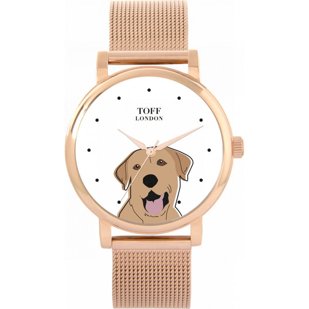 Ladies Beige Labrador Retriever Dog Head Watch