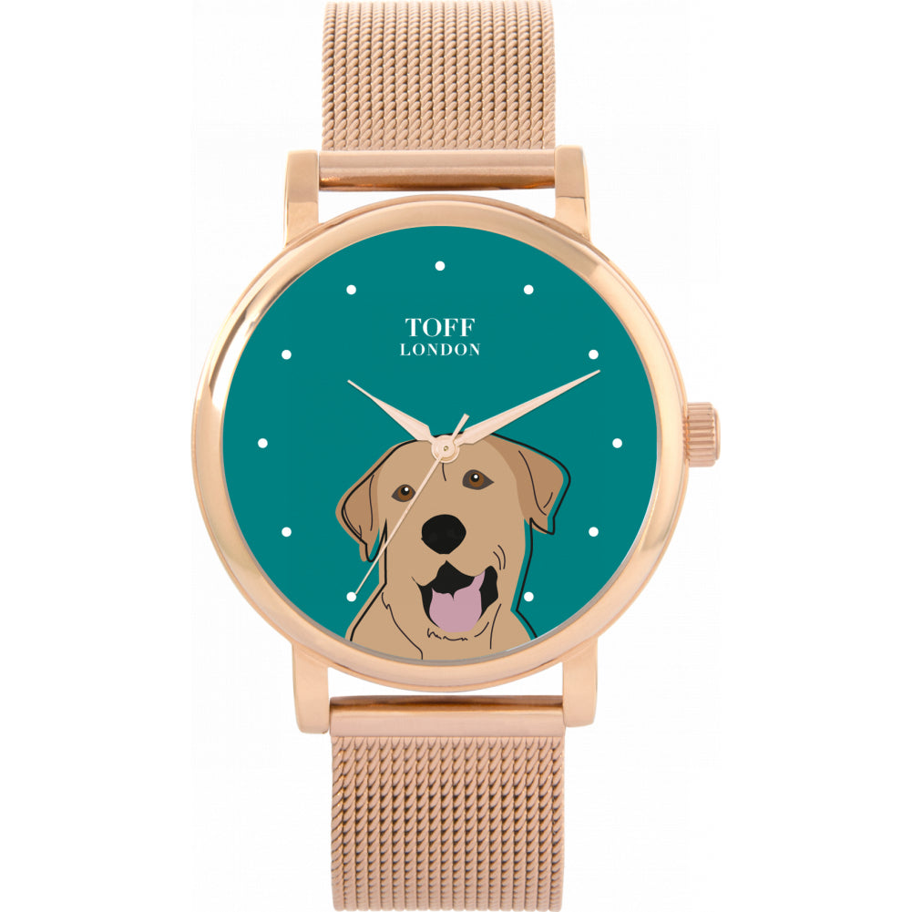 Ladies Beige Labrador Retriever Dog Head Watch