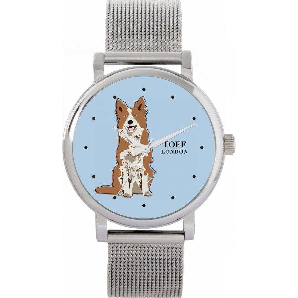Ladies Brown And White Border Collie Dog Watch