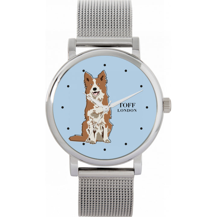 Ladies Brown And White Border Collie Dog Watch