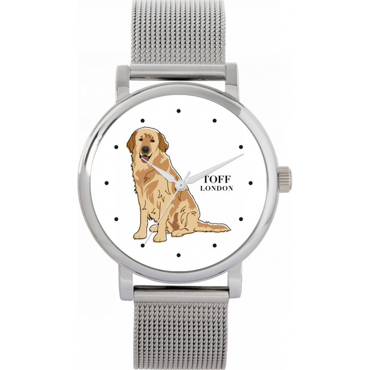 Ladies Beige Golden Retriever Dog Watch