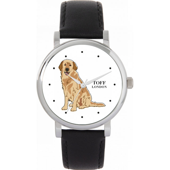 Ladies Beige Golden Retriever Dog Watch