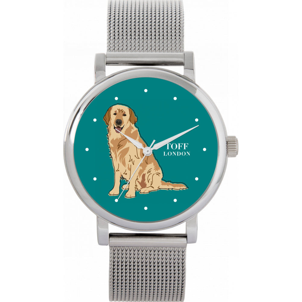 Ladies Beige Golden Retriever Dog Watch
