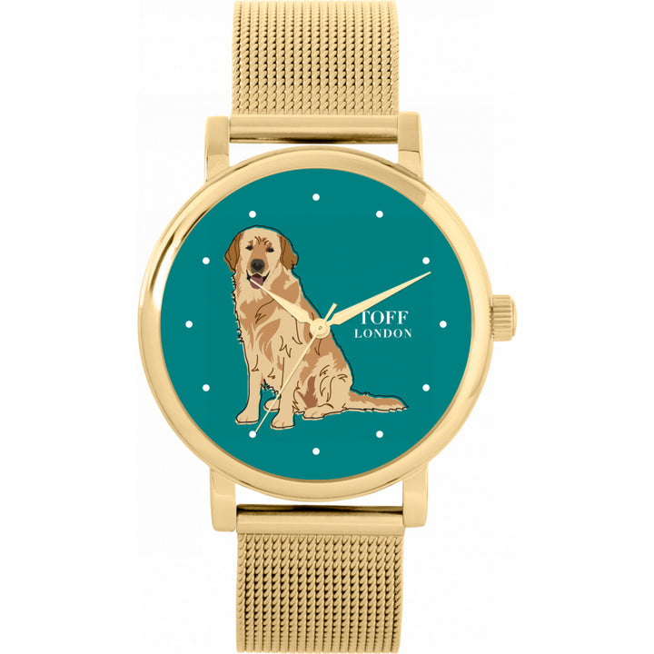 Ladies Beige Golden Retriever Dog Watch