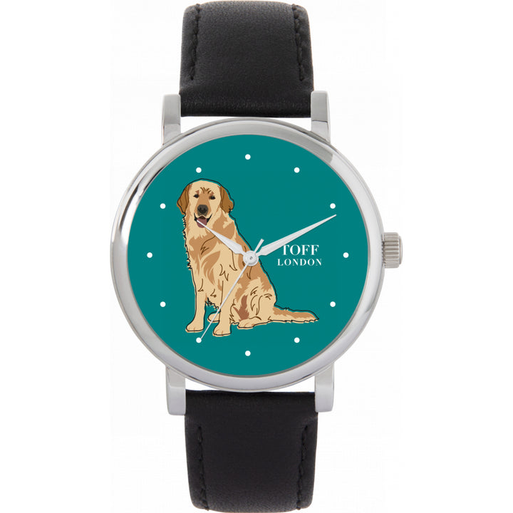 Ladies Beige Golden Retriever Dog Watch
