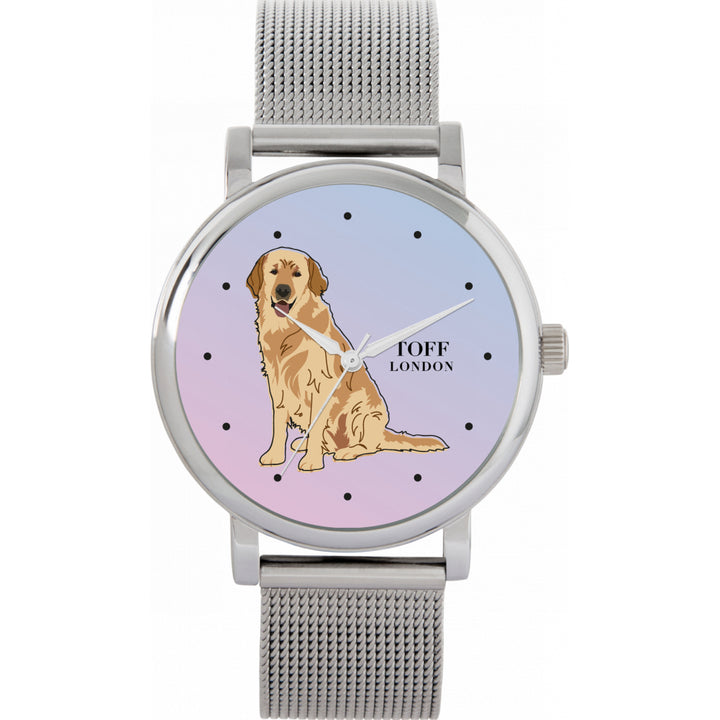 Ladies Beige Golden Retriever Dog Watch