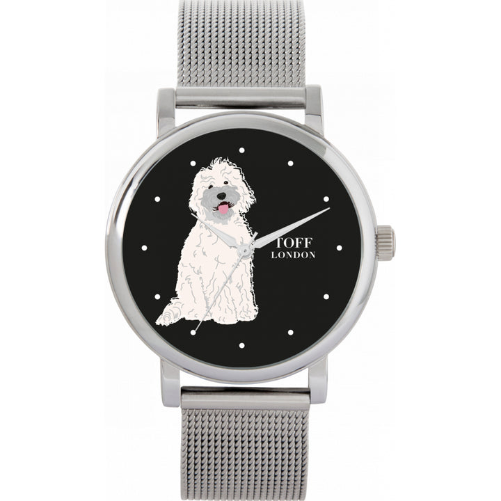 Ladies White Labradoodle Dog Watch