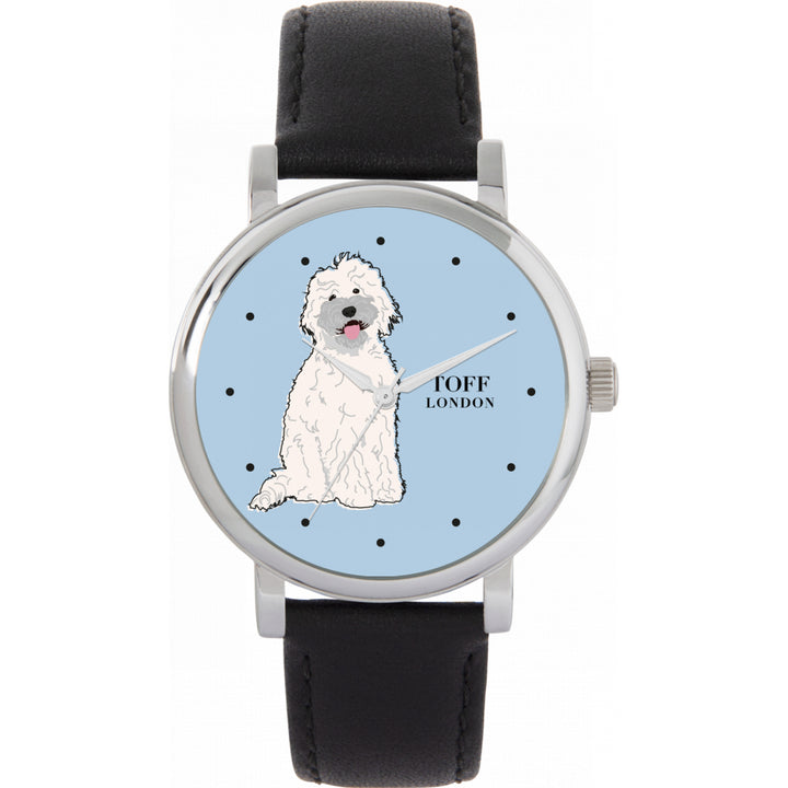 Ladies White Labradoodle Dog Watch