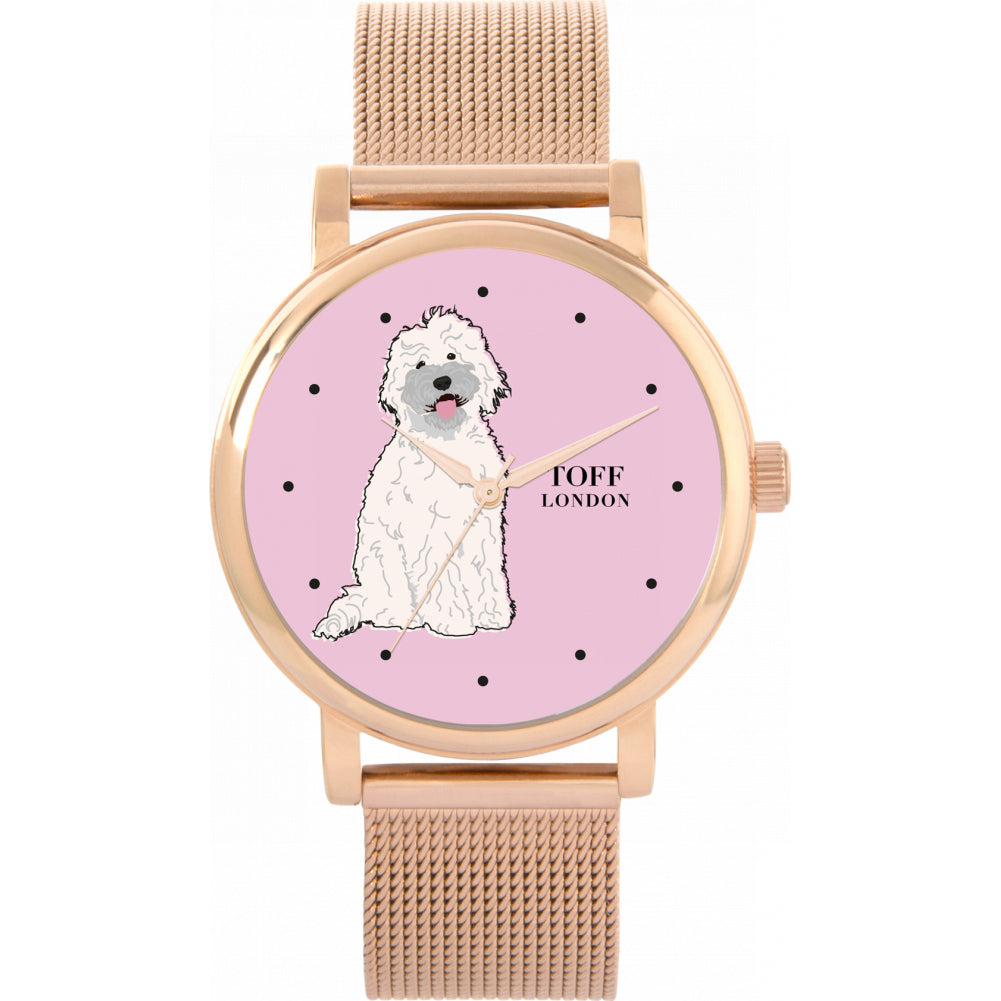Ladies White Labradoodle Dog Watch