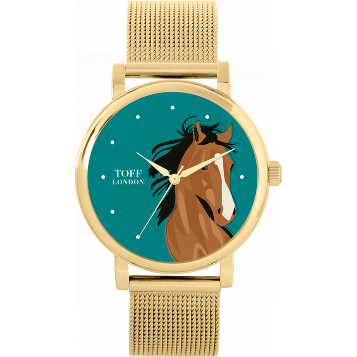 Ladies Brown Arabian Horse Head Watch