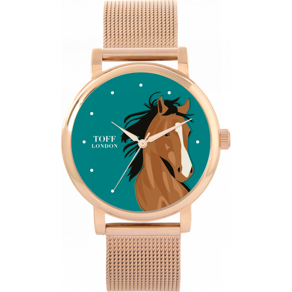 Ladies Brown Arabian Horse Head Watch