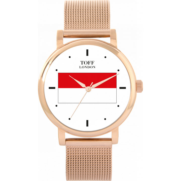 Ladies Indonesia Flag Watch