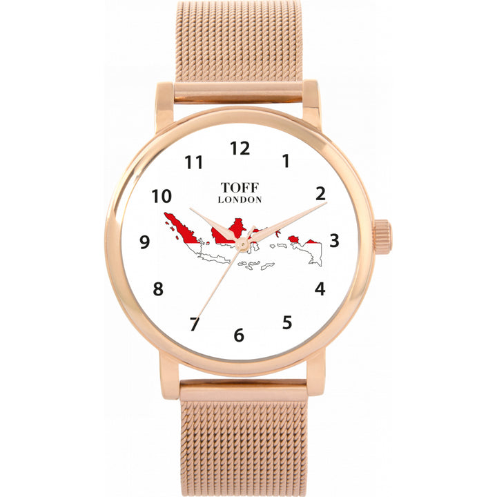 Ladies Indonesia Flag Watch