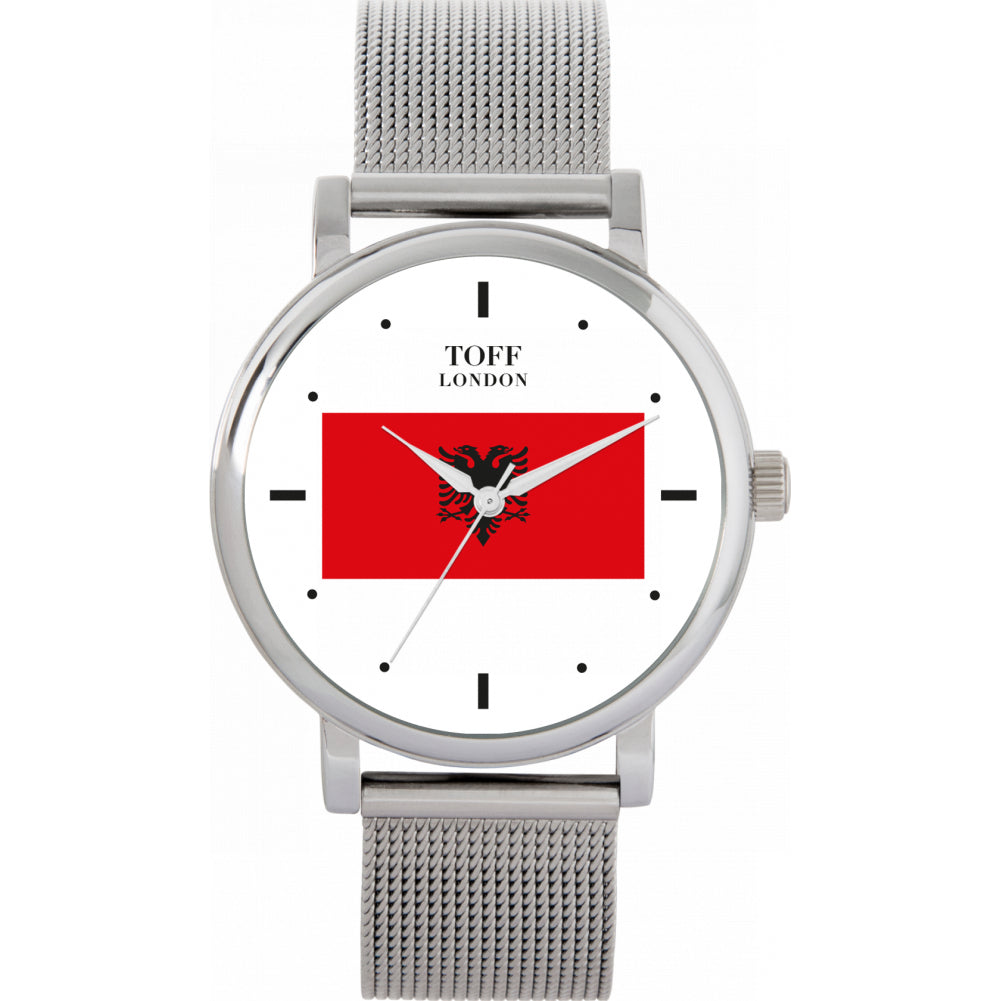 Ladies Albania Flag Watch
