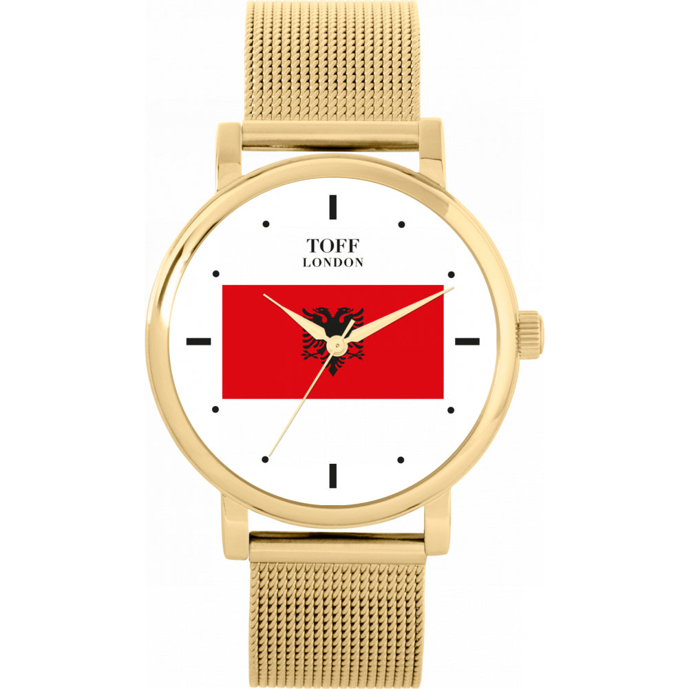 Ladies Albania Flag Watch