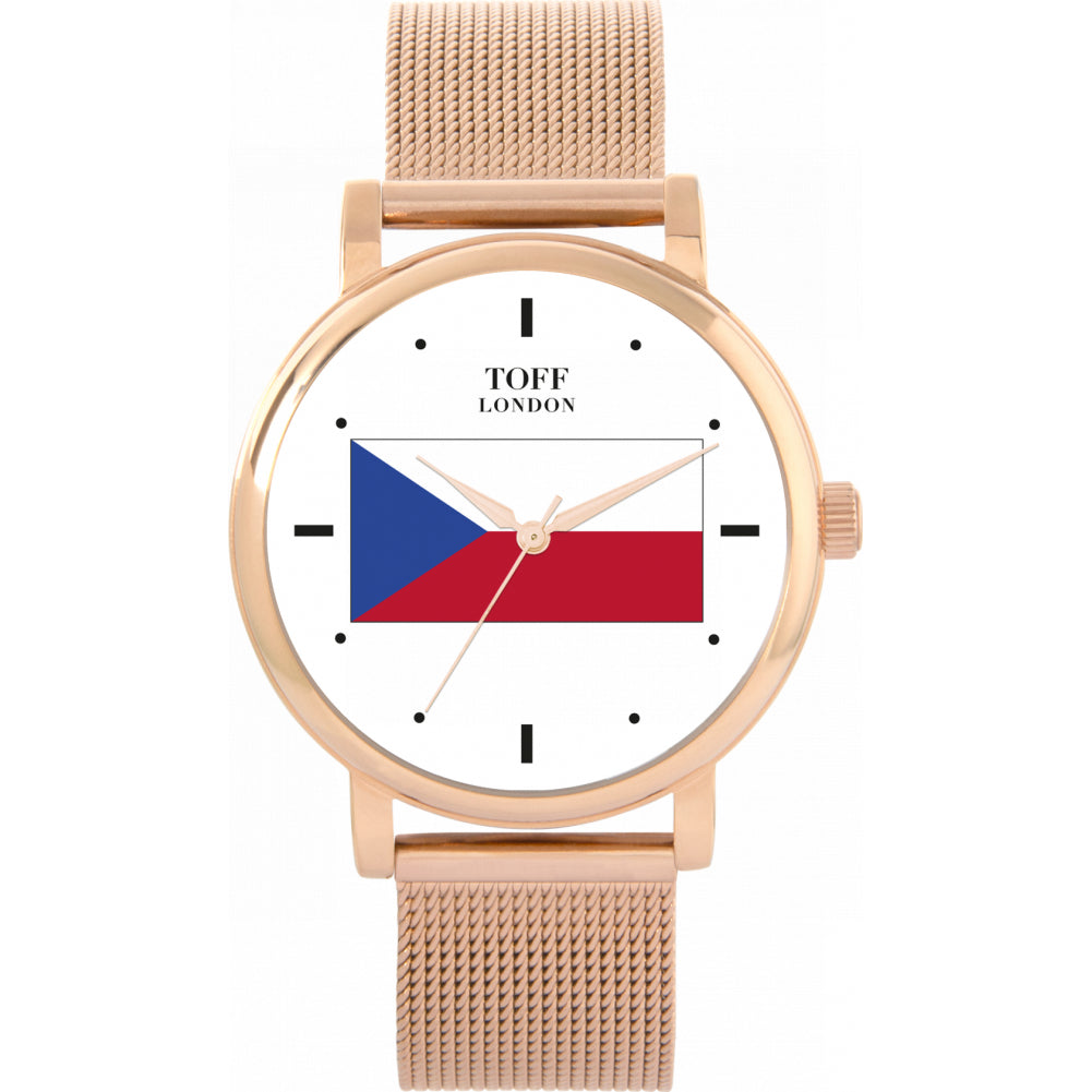 Ladies Czech Republic Flag Watch
